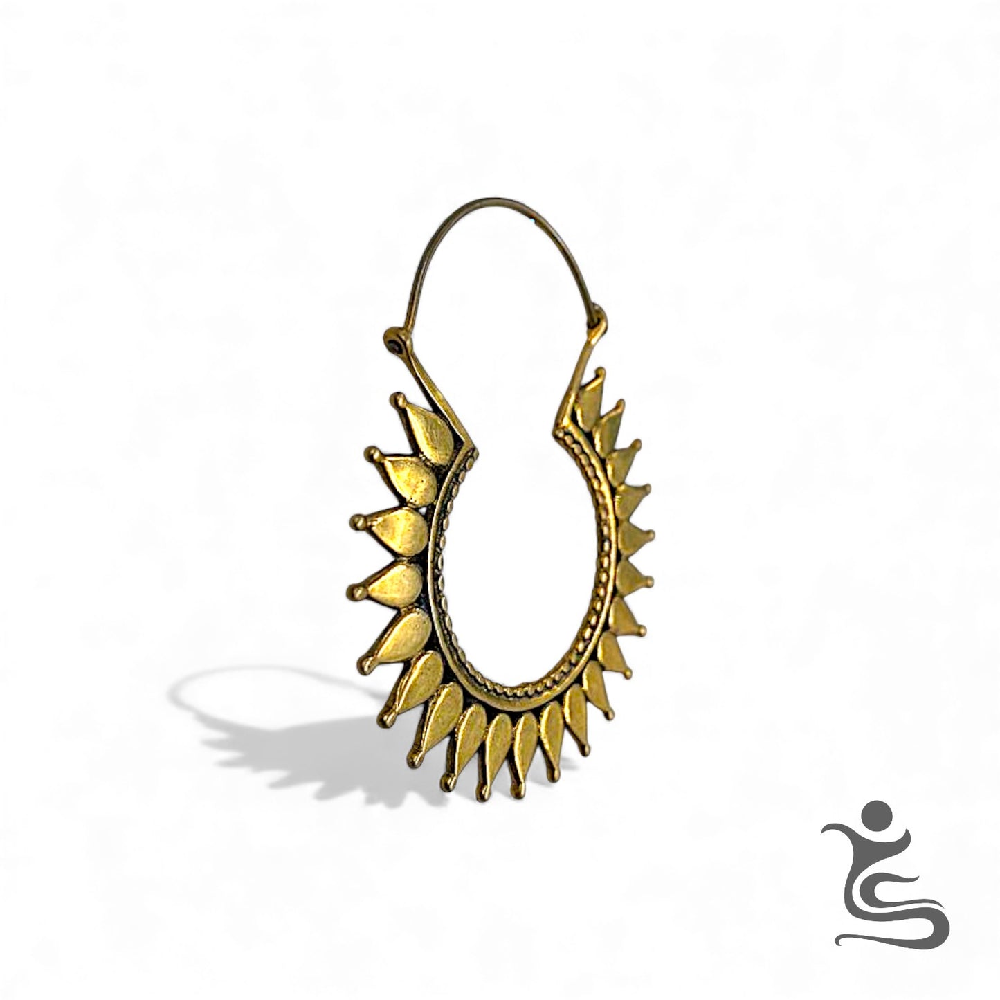 Golden Sunburst White Brass Earrings – Bold Statement Jewelry