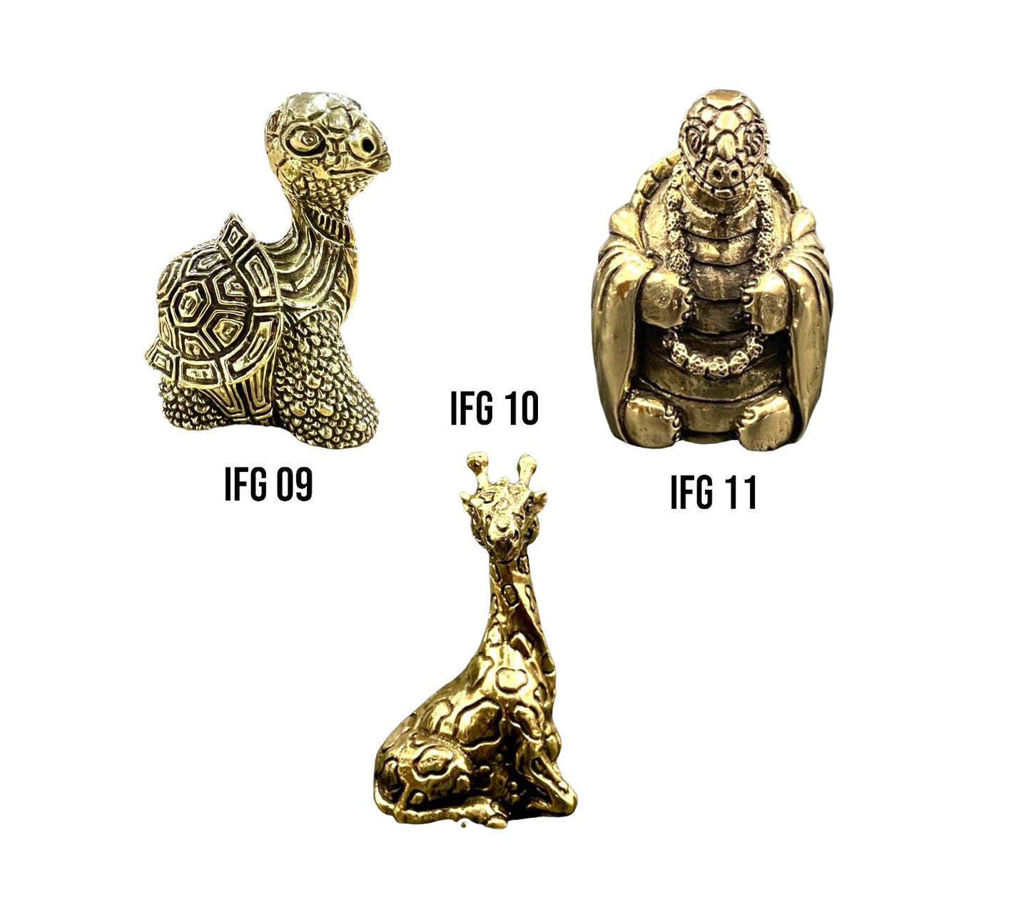 turtle monk, turtle and girrafe figurine