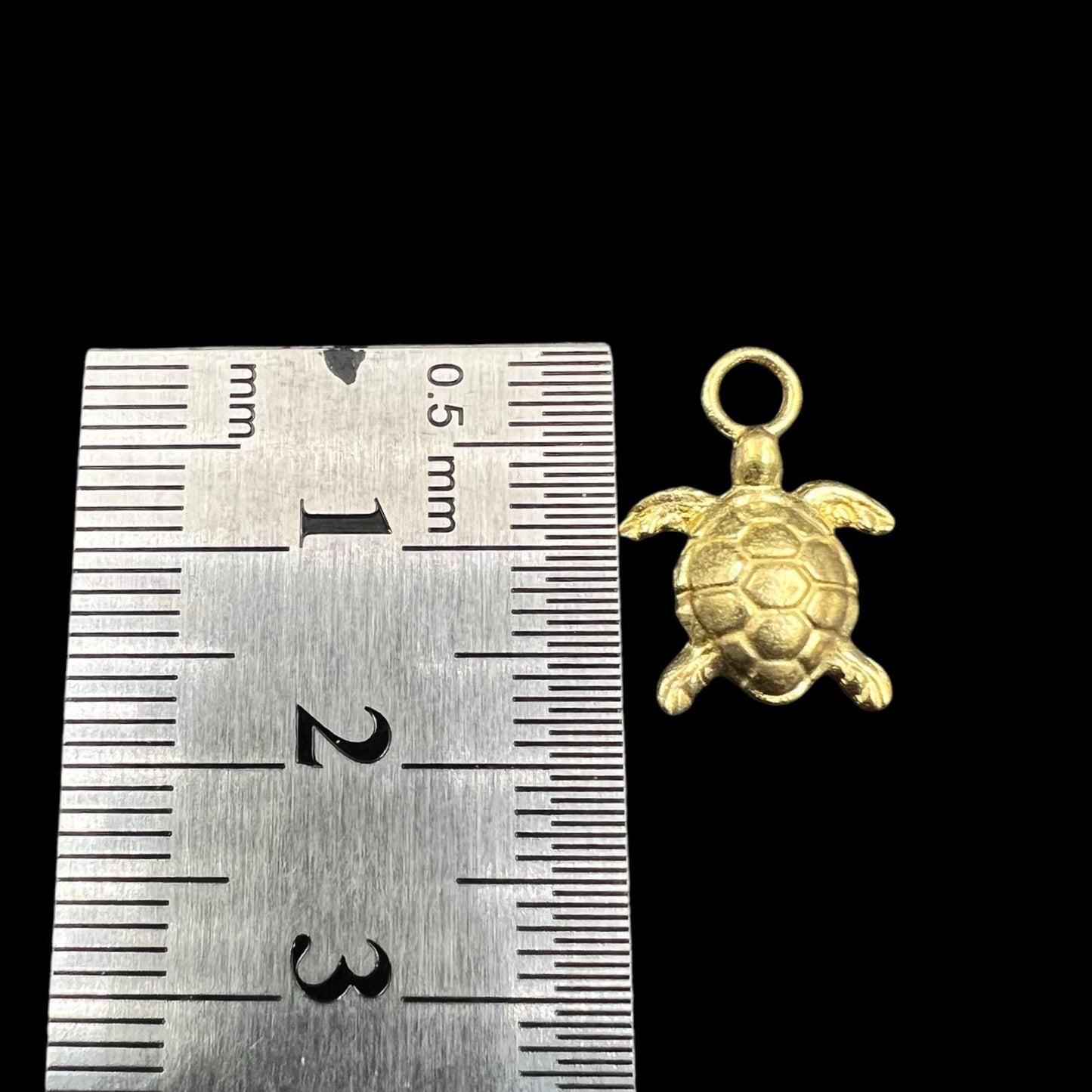 10 pcs brass charm turtles