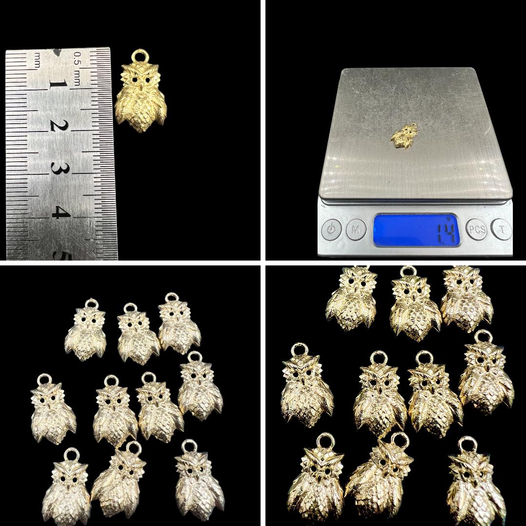 10 pcs brass charm owl
