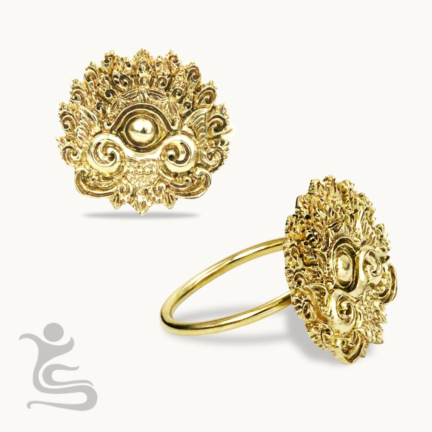 Bali and Roses Brass Napkin ring