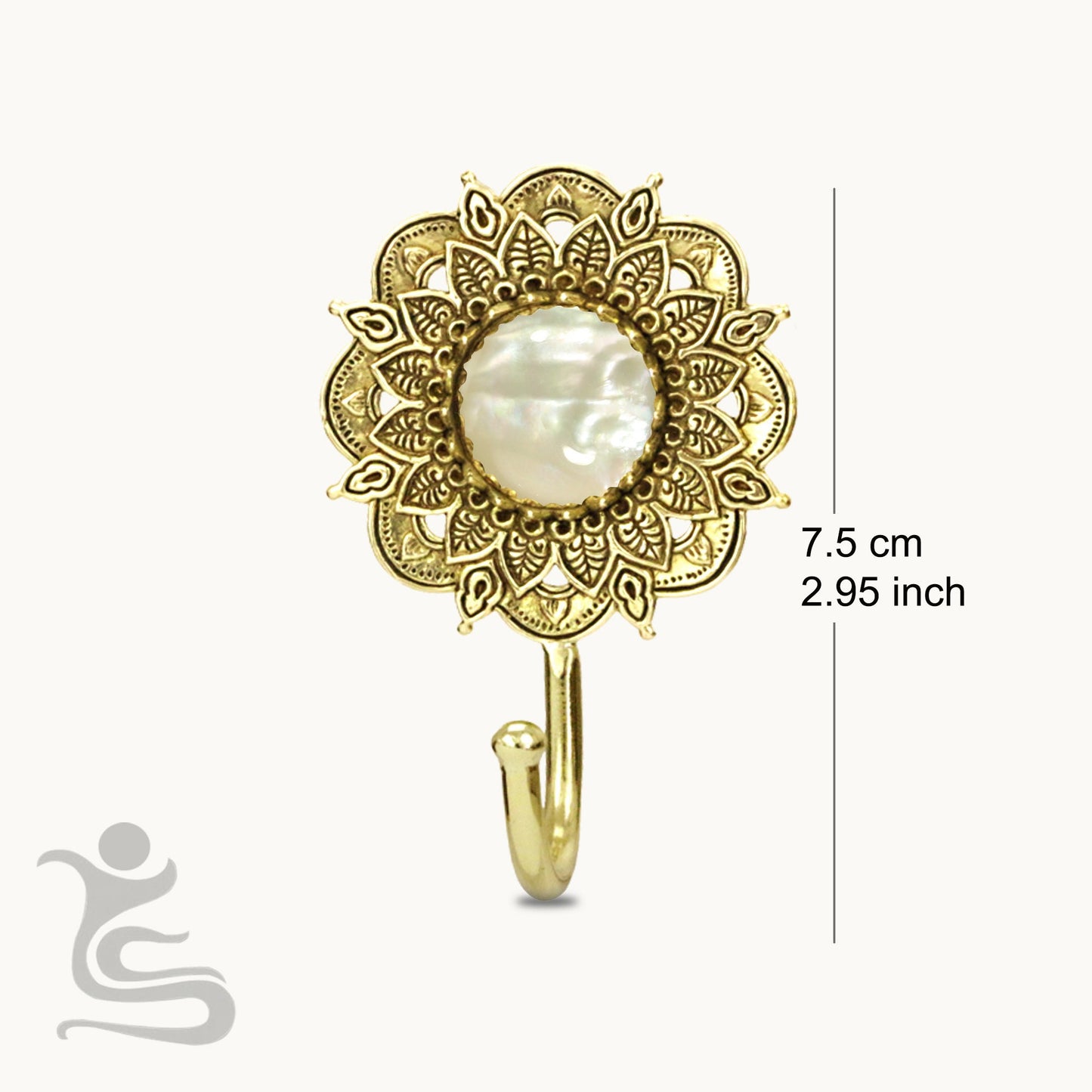 Mandala Brass Hook with inlays