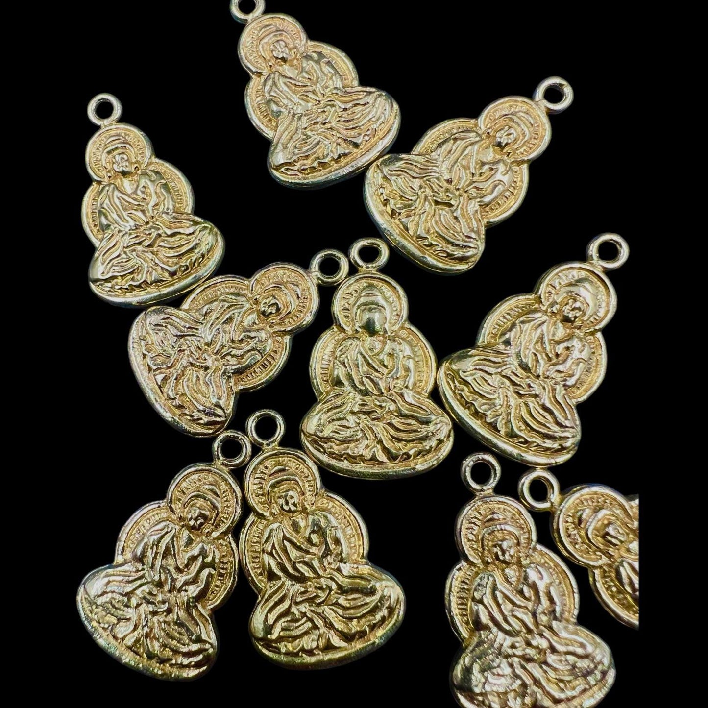 10 pcs brass charm abstract budha
