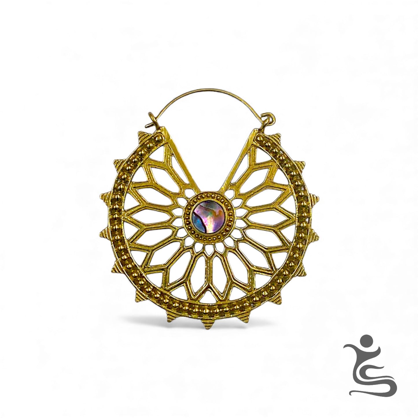 Solaria Ornament Hoop Earrings - CODE : IE 054-BR