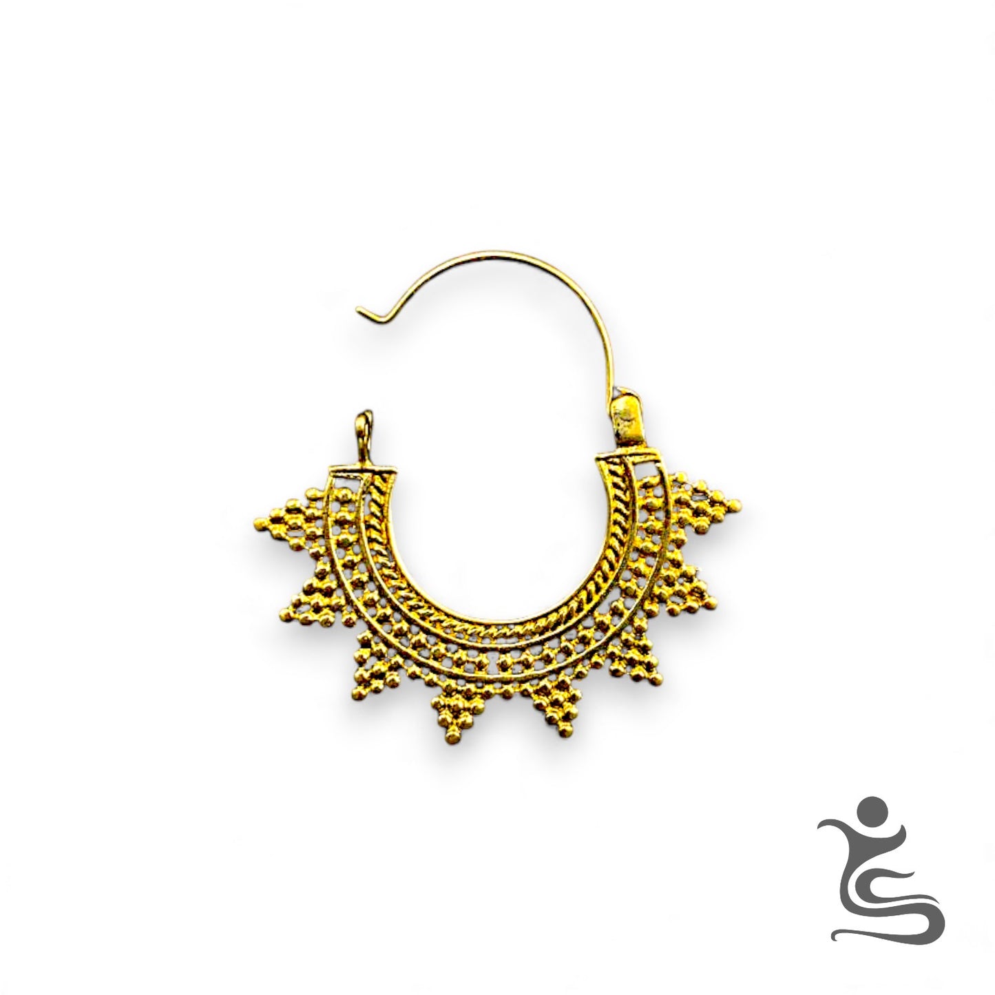 Beaded Sunburst Hoop Earrings - IE 164