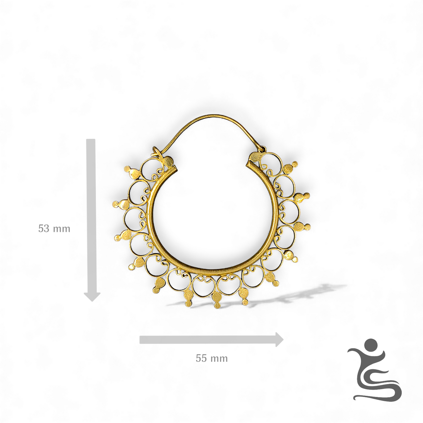Artisan Brass Hoop Earrings – Intricate Filigree Boho Design, Lightweight & Stylish