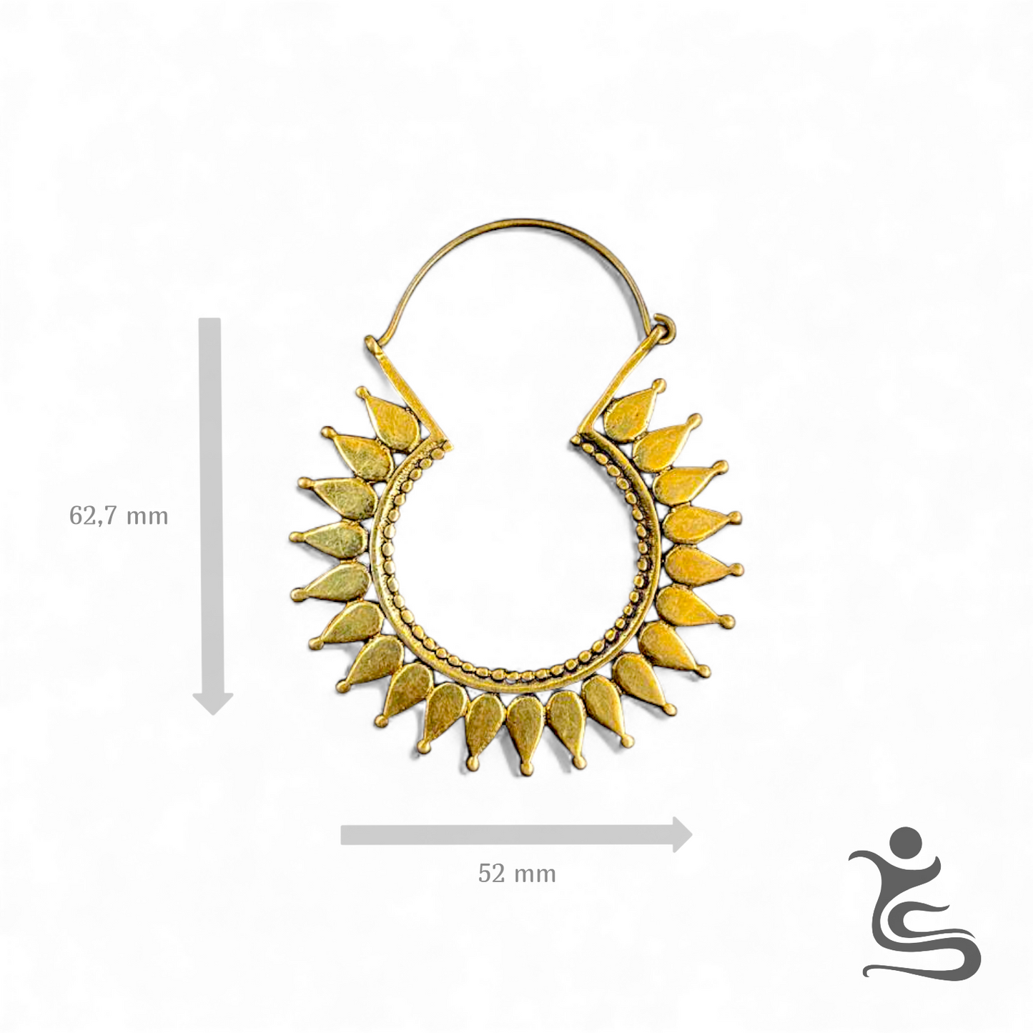 Golden Sunburst White Brass Earrings – Bold Statement Jewelry