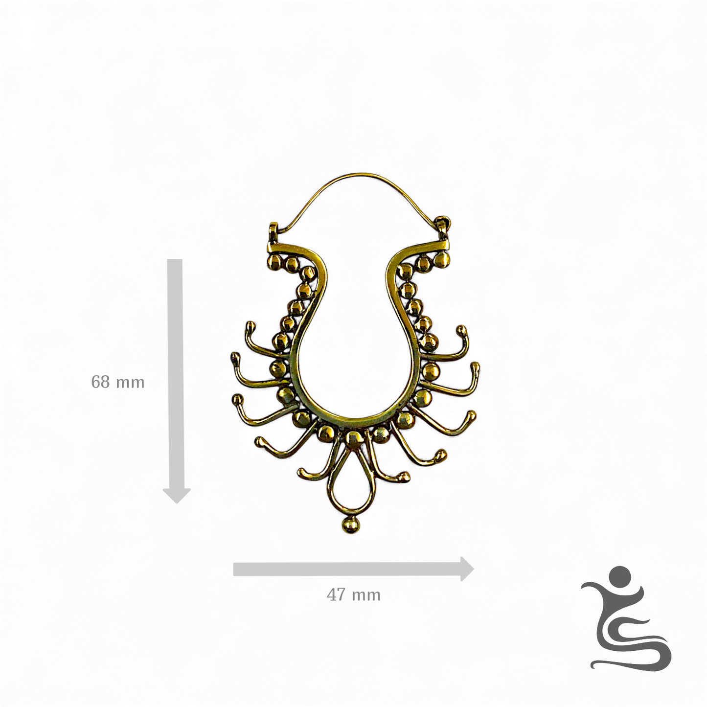 Luxe Brass Curve Filigree Earrings – Handcrafted Boho Statement Design