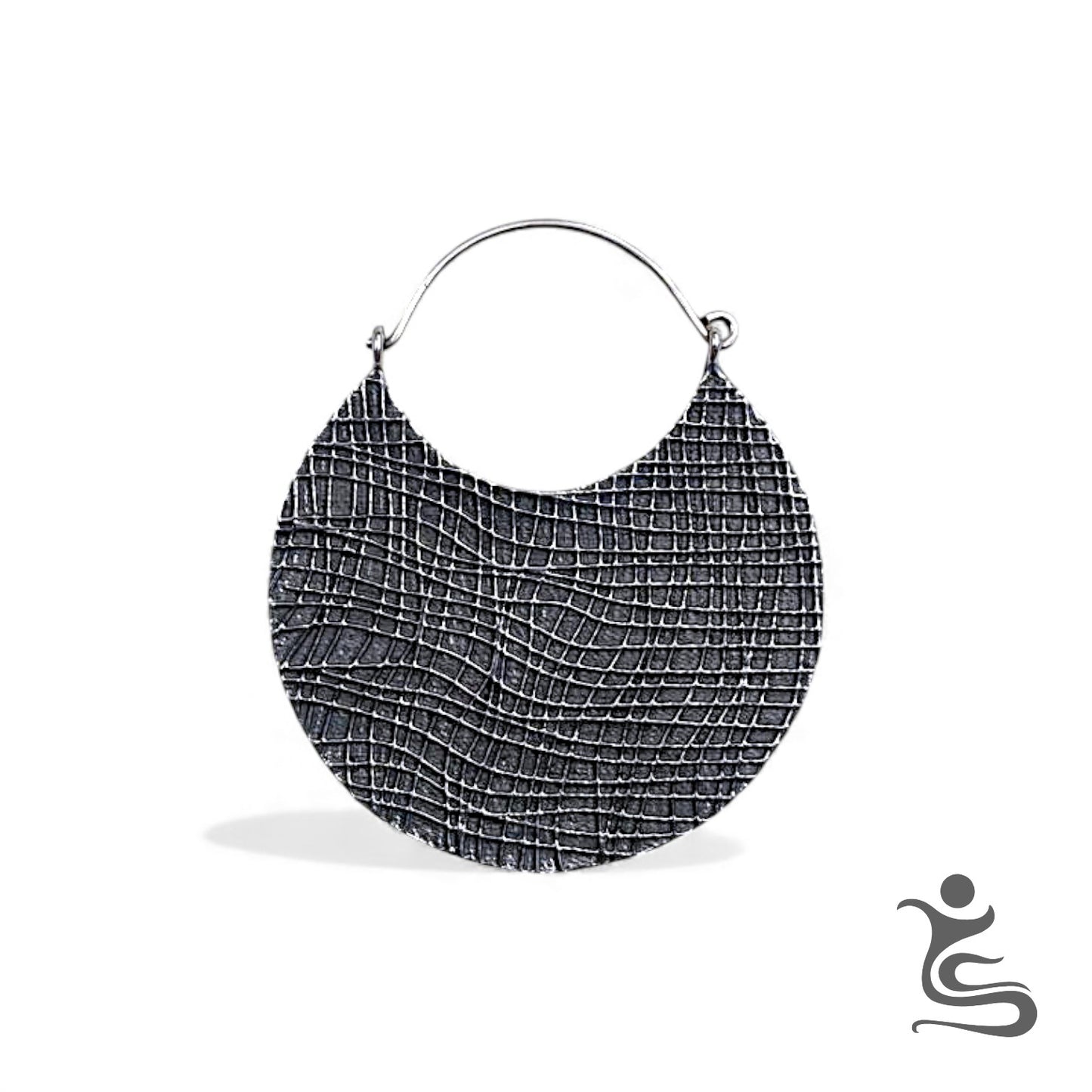 Textured Round Brass Earrings – Hammered Pattern Statement Hoops