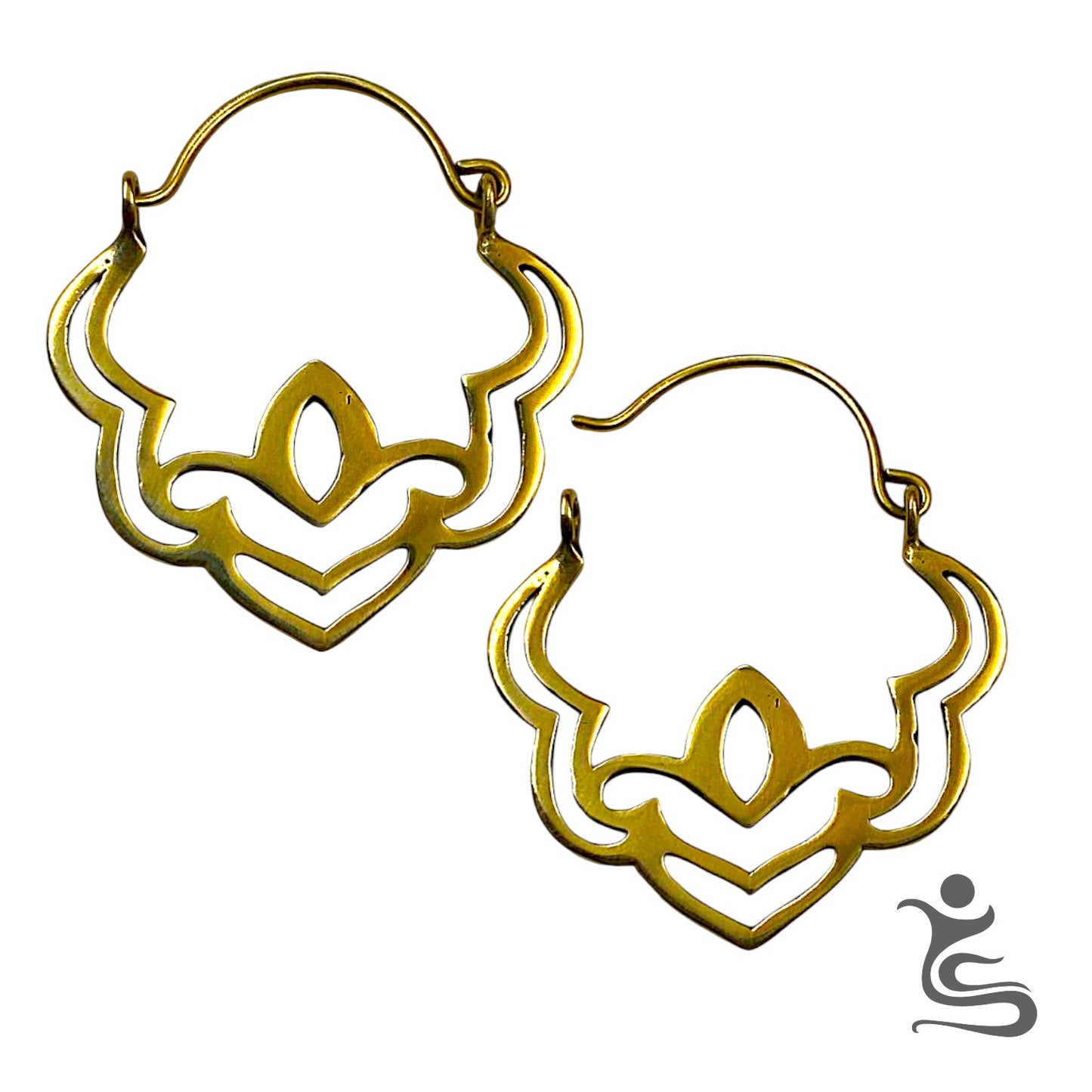 Lotus Curve Brass Earrings – CODE: IE 046