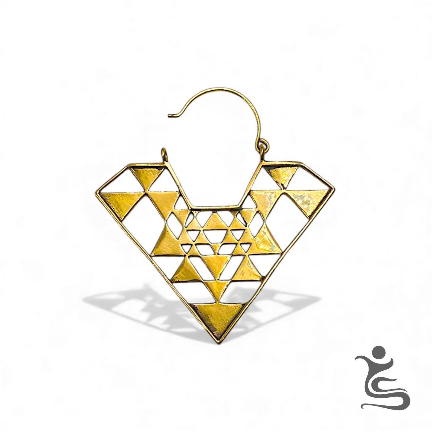 Brass Triangle Earrings - CODE: IE 014