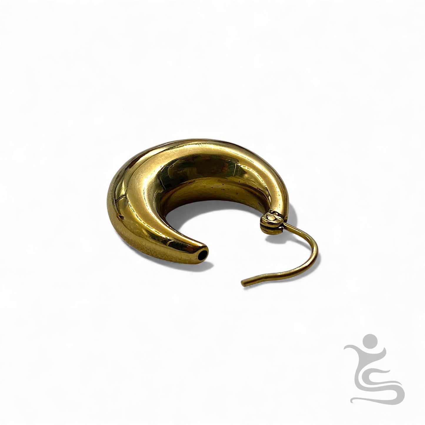 Polished Brass Chunky Teardrop Earrings – Minimalist Bold Hoop Design