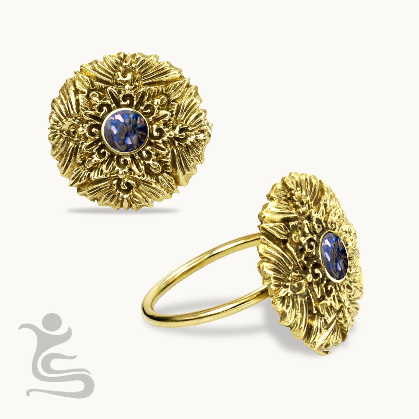 Bali and Roses Brass Napkin ring