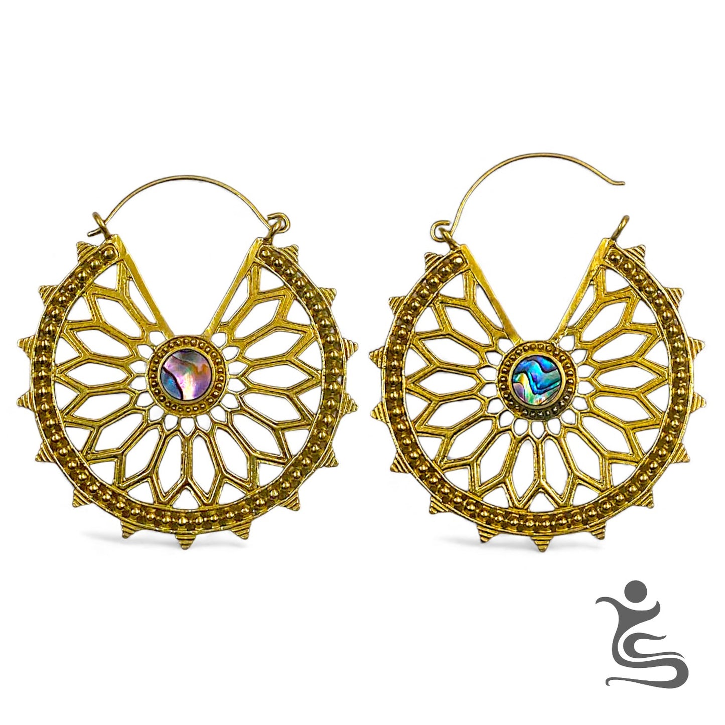 Solaria Ornament Hoop Earrings - CODE : IE 054-BR