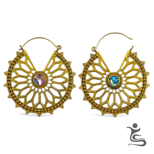 Solaria Ornament Hoop Earrings - CODE : IE 054-BR