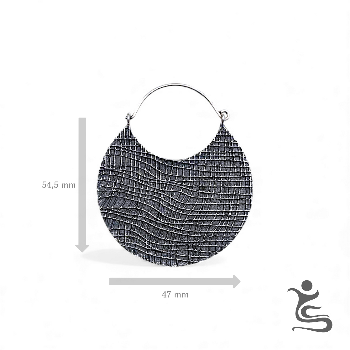 Textured Round Brass Earrings – Hammered Pattern Statement Hoops