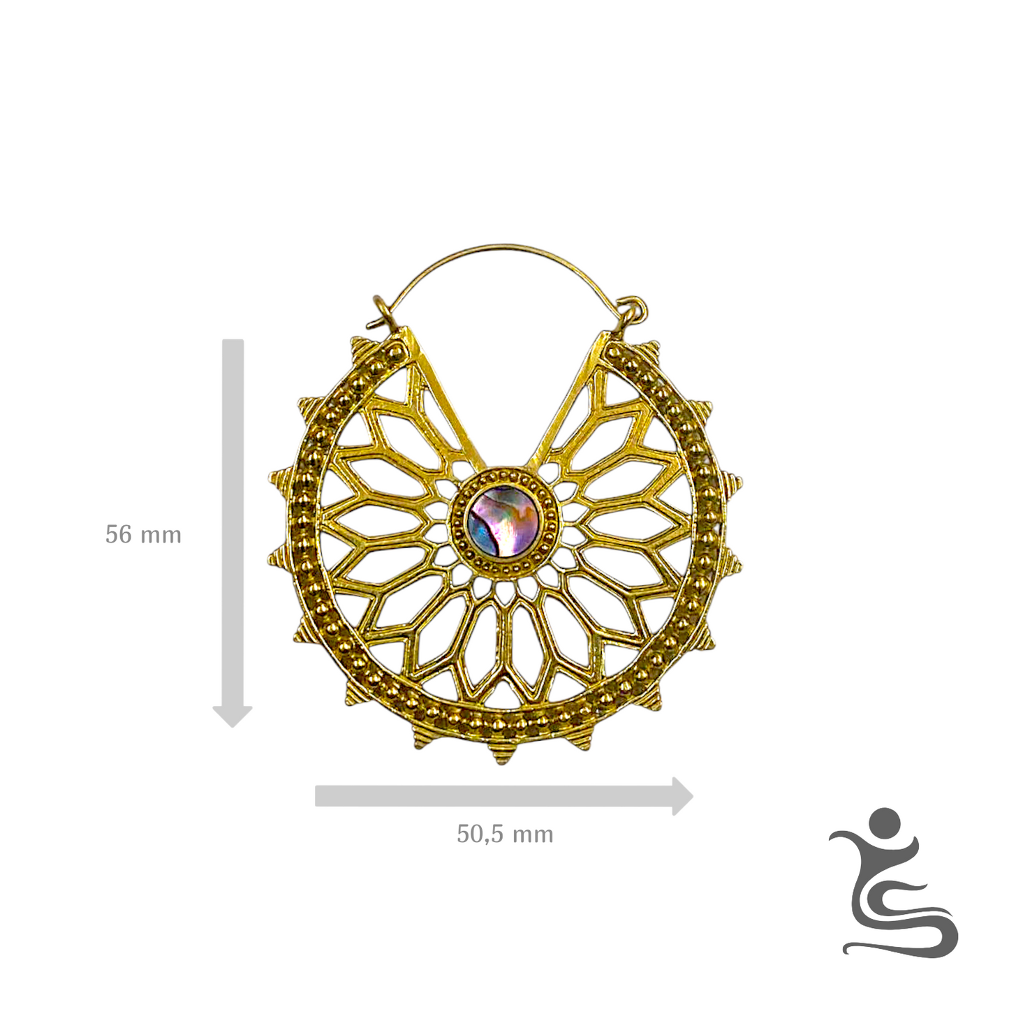 Solaria Ornament Hoop Earrings - CODE : IE 054-BR