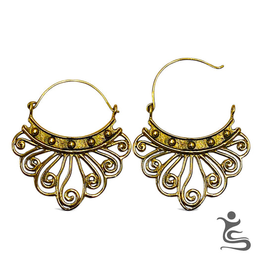 Brass Filigree Hoop Earrings - CODE: IE 037