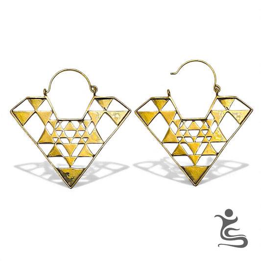 Brass Triangle Earrings - CODE: IE 014