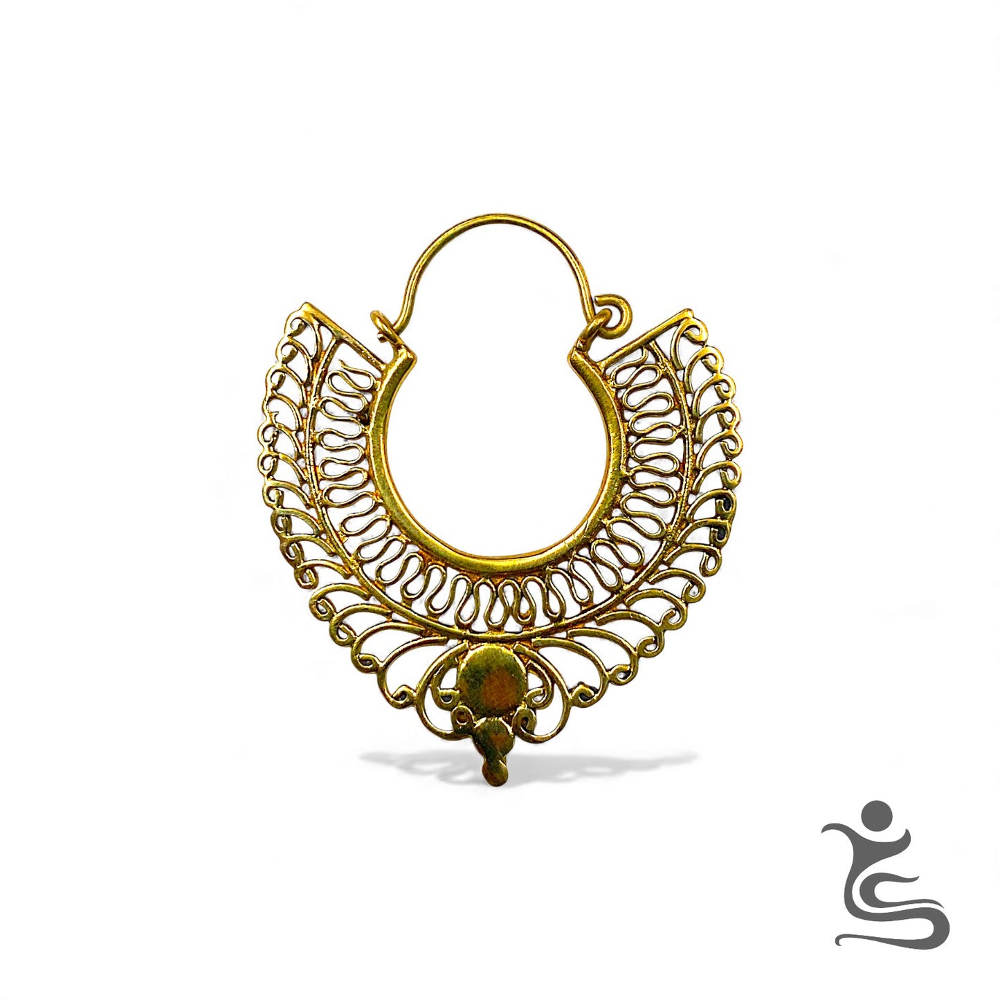 Brass Filigree Hoop Earrings – Medium & Large Sizes
