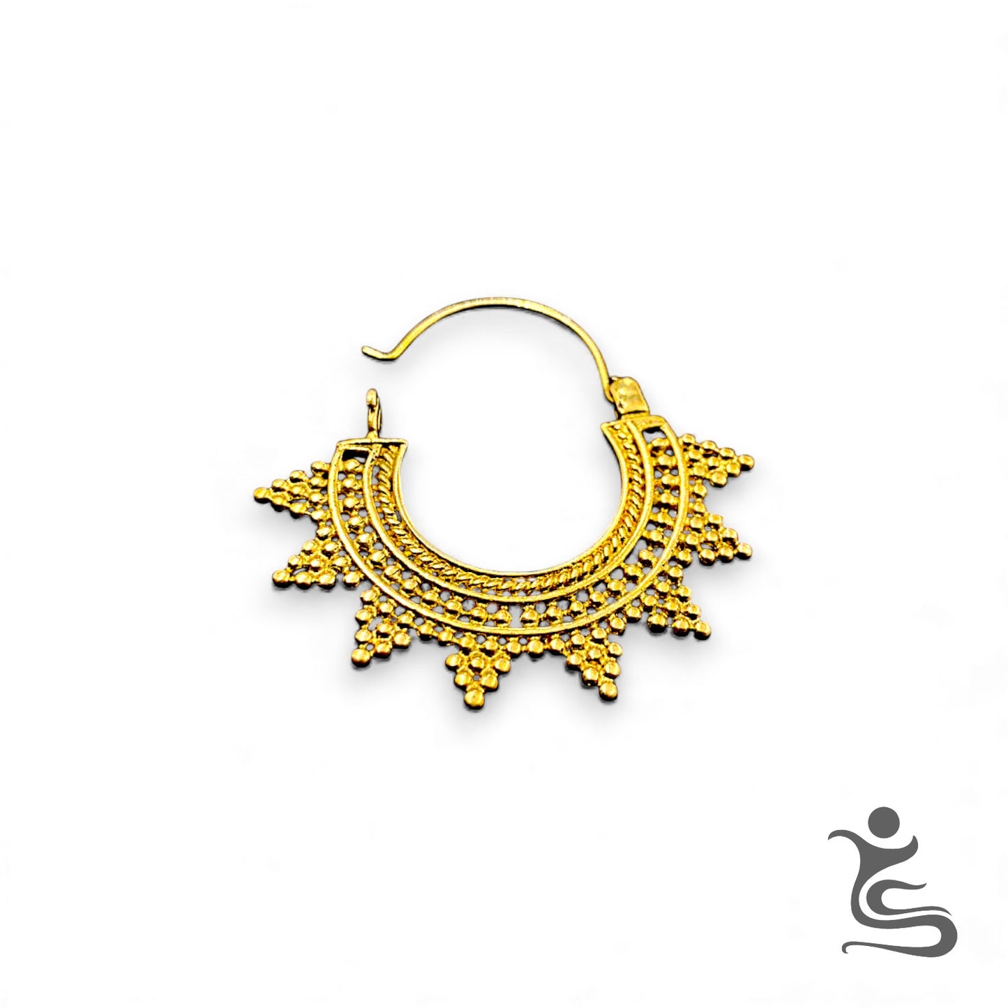 Beaded Sunburst Hoop Earrings - IE 164