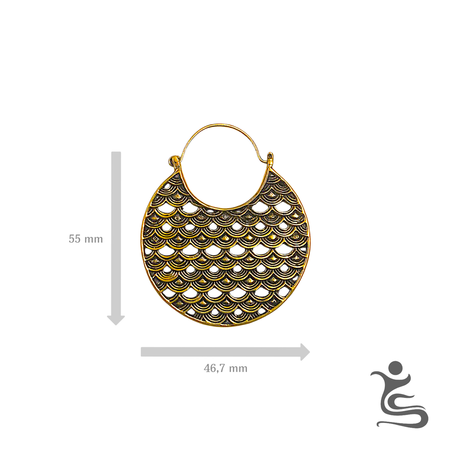 Gold Brass Scales Earrings - CODE : IE 004