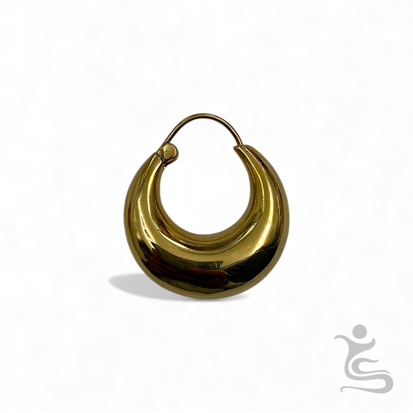 Polished Brass Chunky Teardrop Earrings – Minimalist Bold Hoop Design
