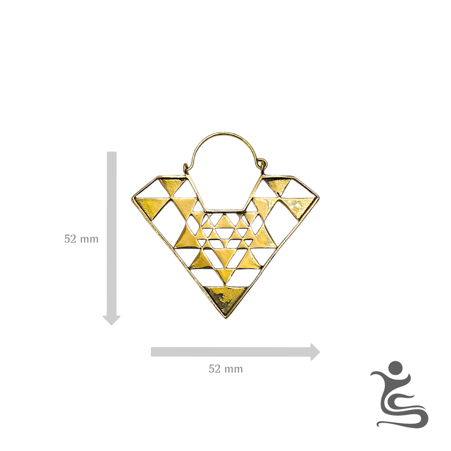 Brass Triangle Earrings - CODE: IE 014