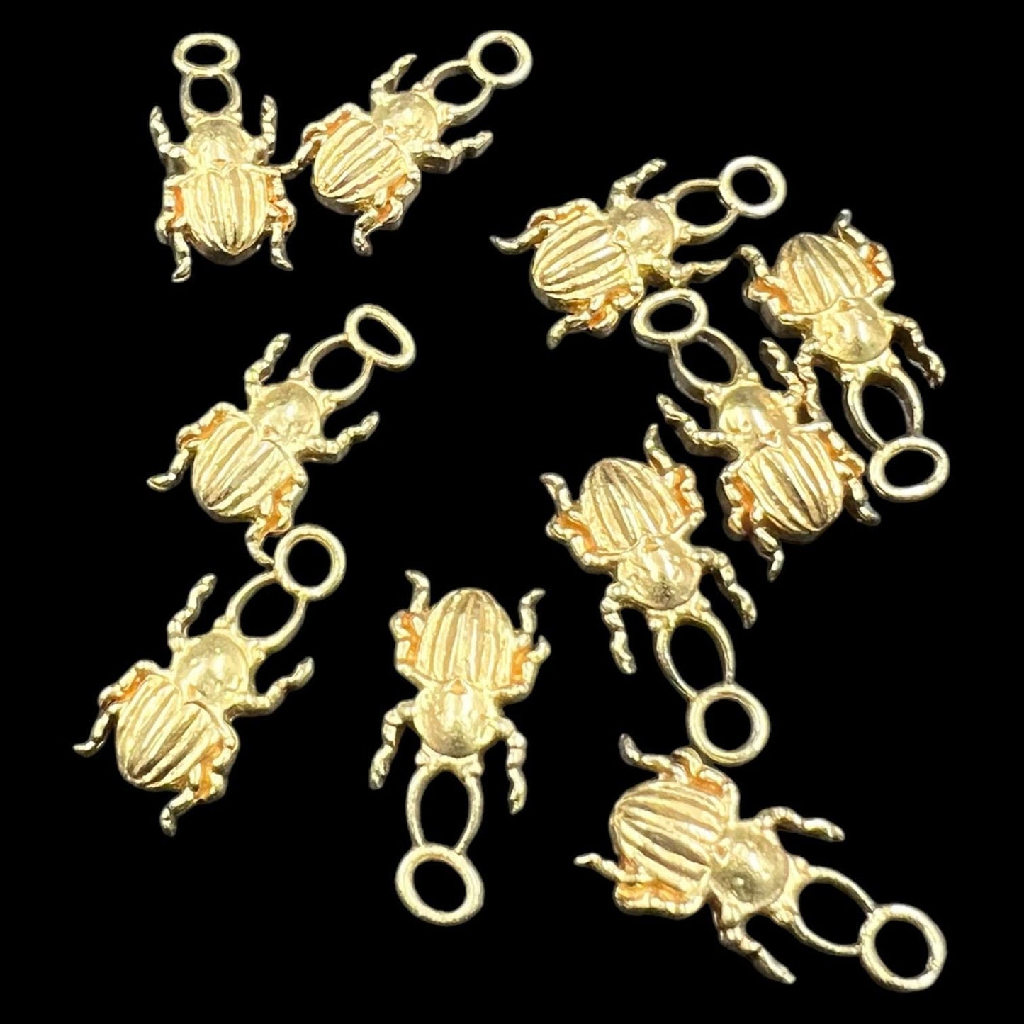 10 pcs brass charm bugs