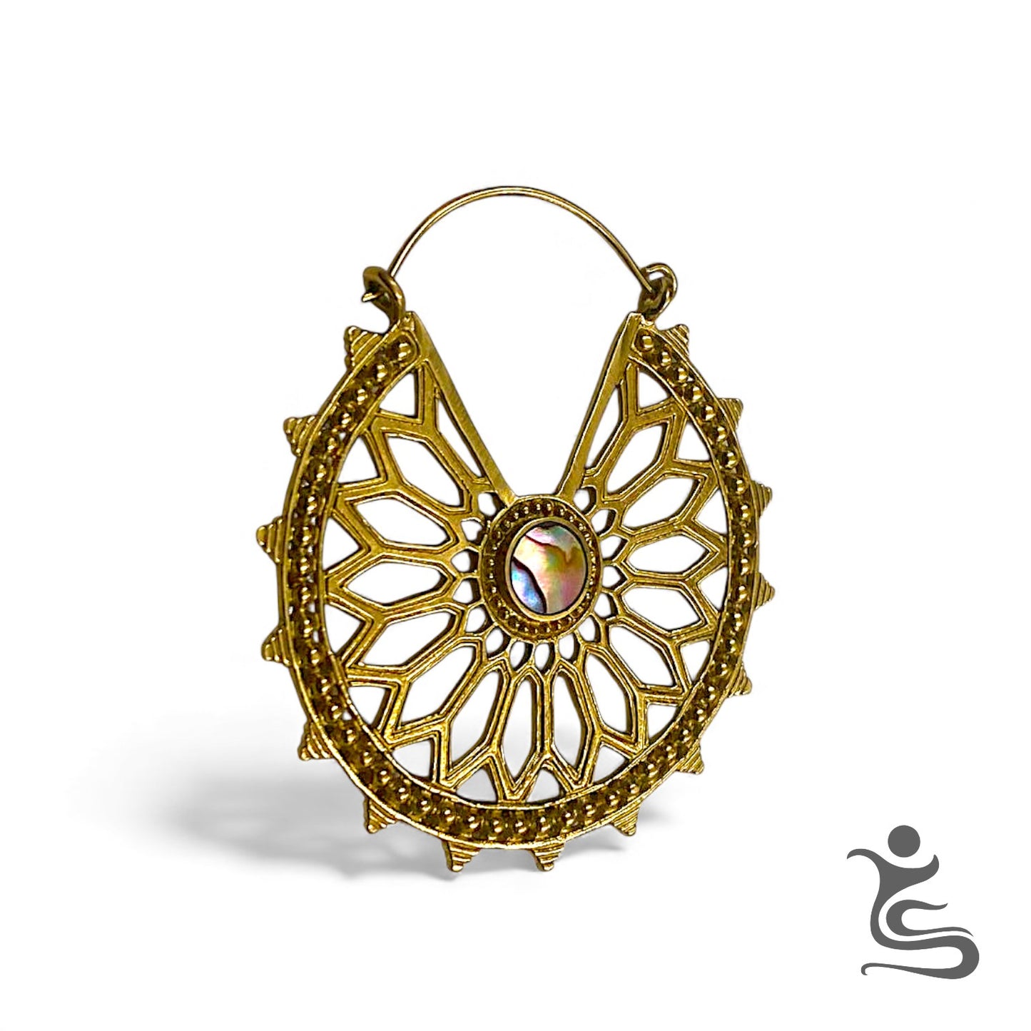 Solaria Ornament Hoop Earrings - CODE : IE 054-BR