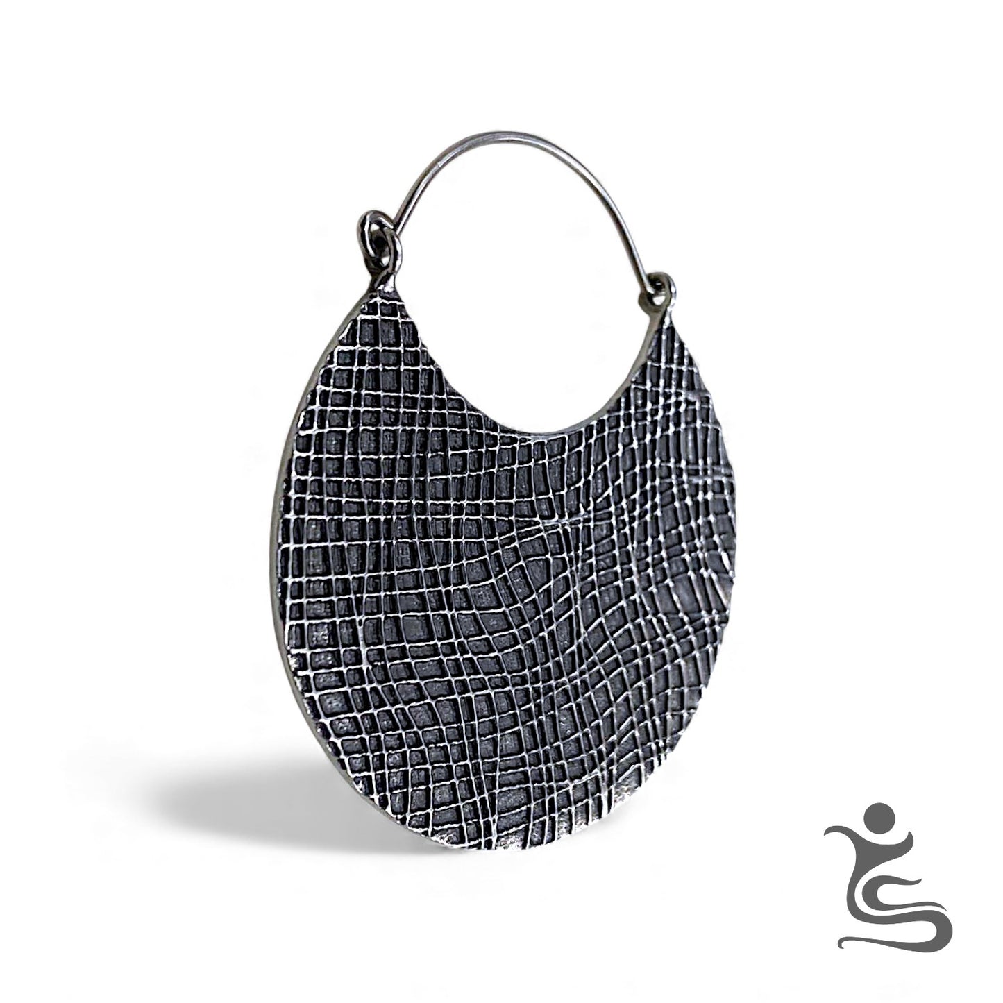 Textured Round Brass Earrings – Hammered Pattern Statement Hoops