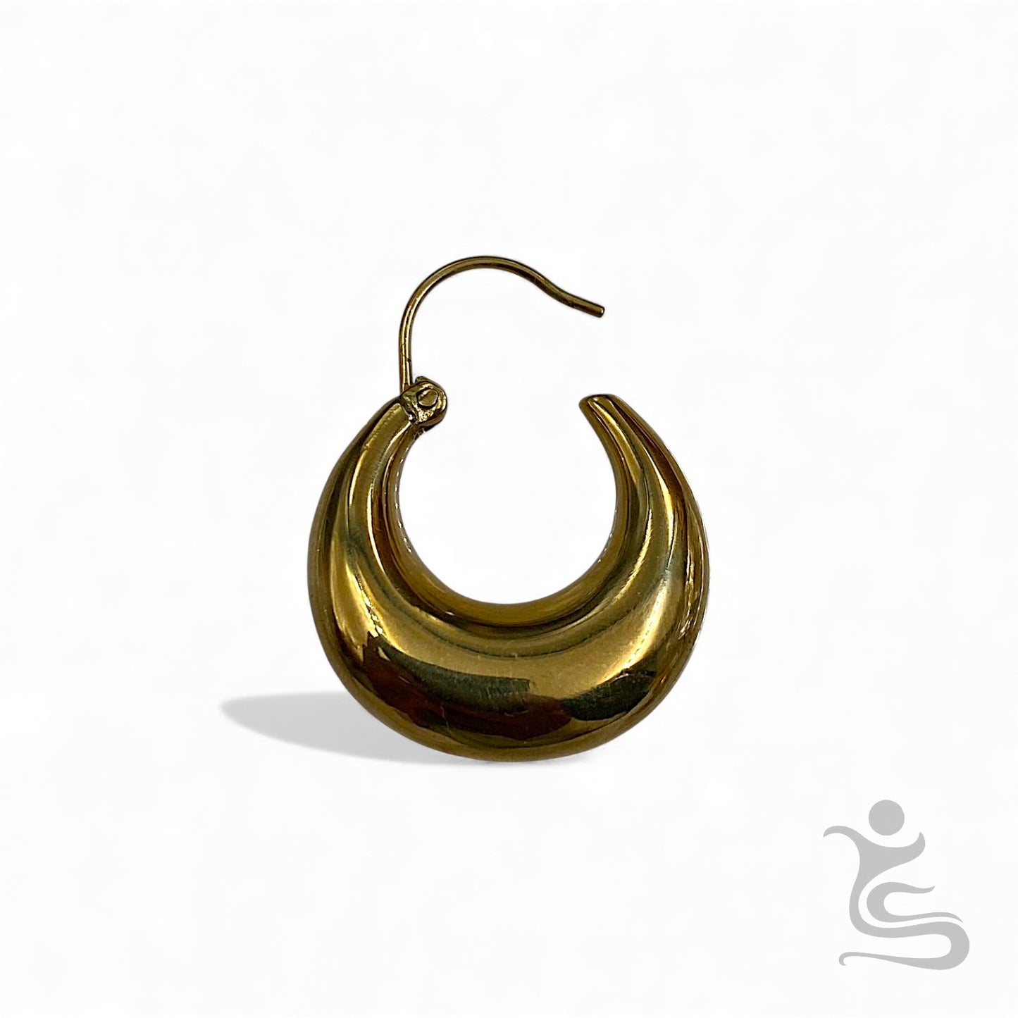 Polished Brass Chunky Teardrop Earrings – Minimalist Bold Hoop Design