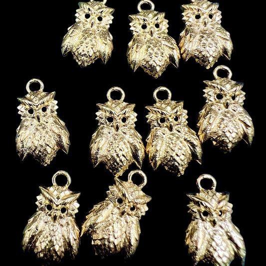10 pcs brass charm owl