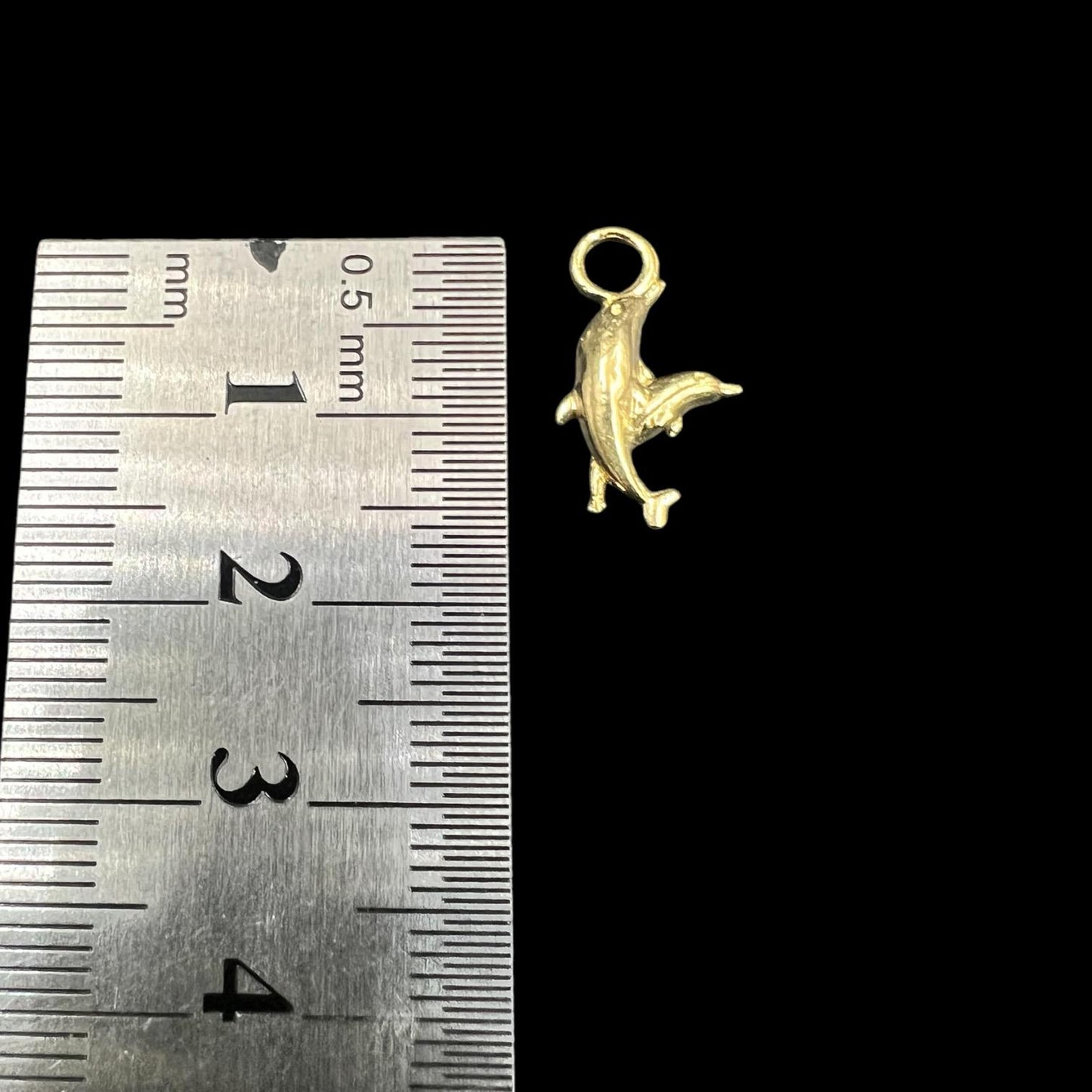 10 pcs brass charm double dolphins
