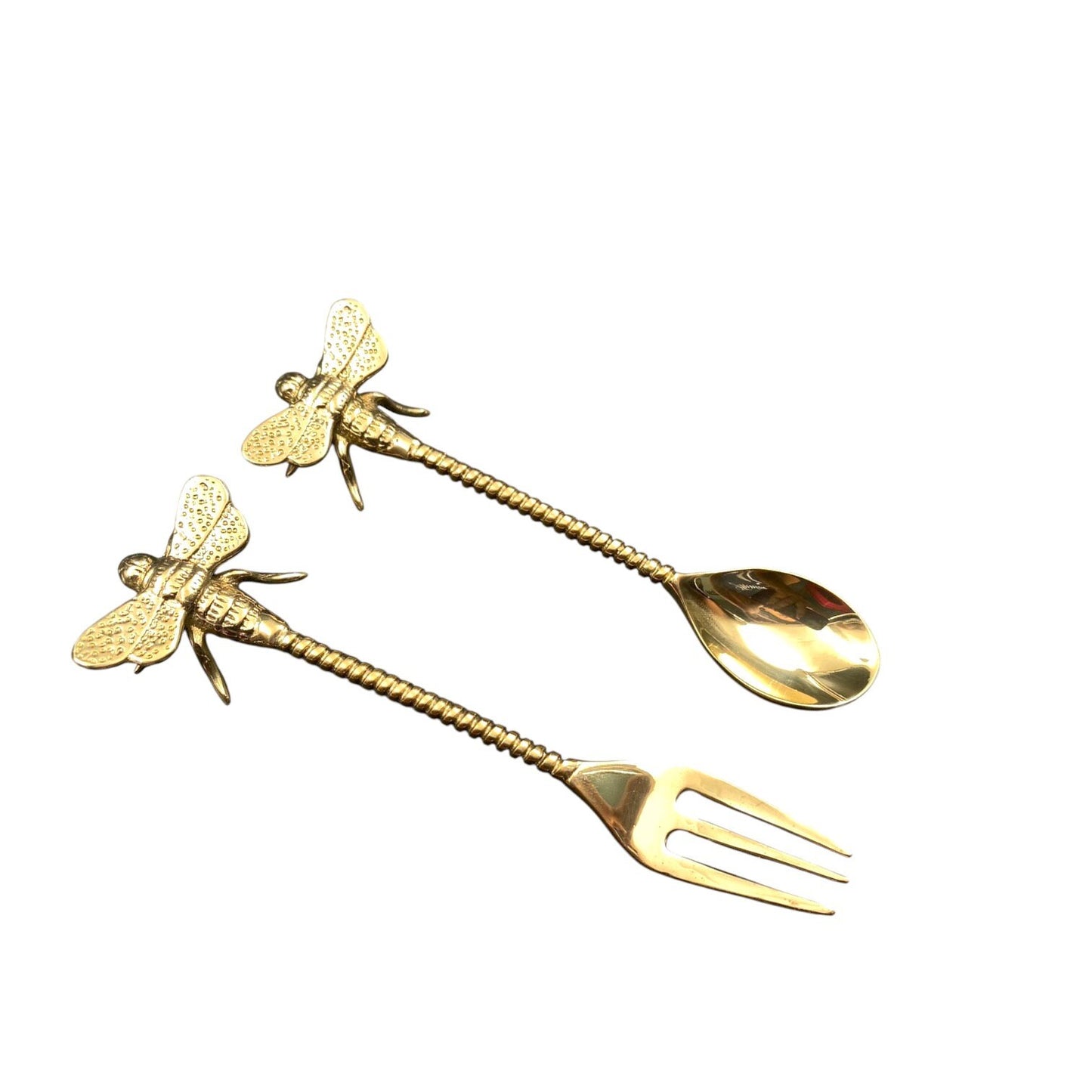 Decorative Brass Tea Spoon and Fork