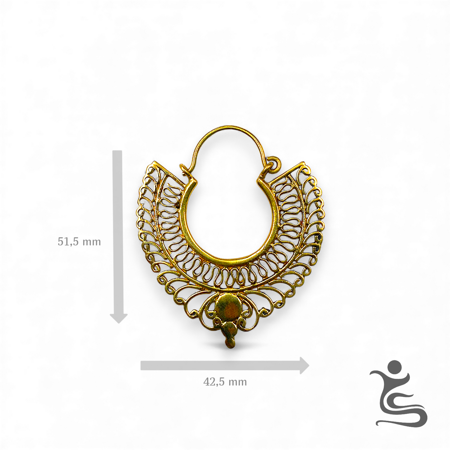 Brass Filigree Hoop Earrings – Medium & Large Sizes