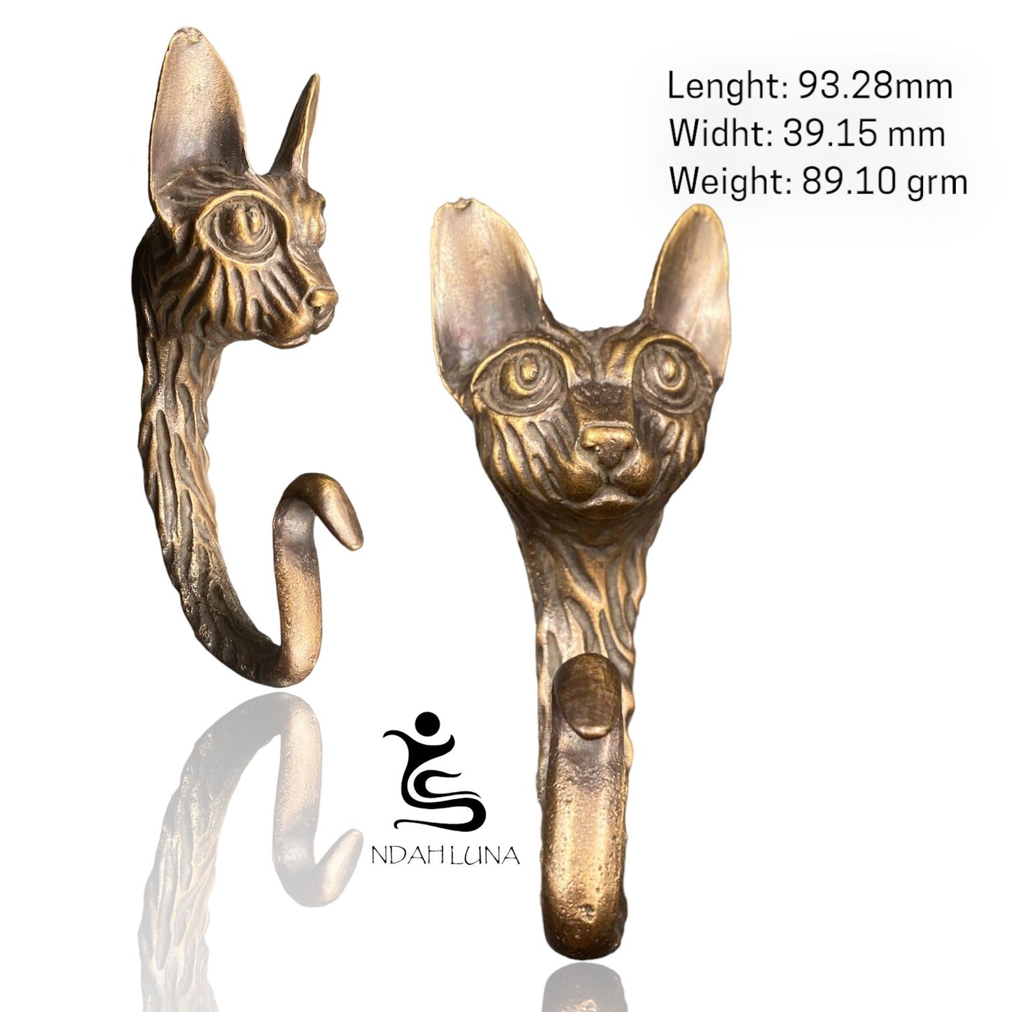 Cat decorative  Brass Hook