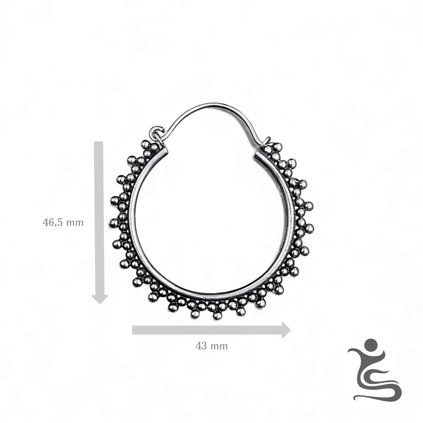 White Brass Beaded Hoop Earrings – Artisan Vintage Hoops