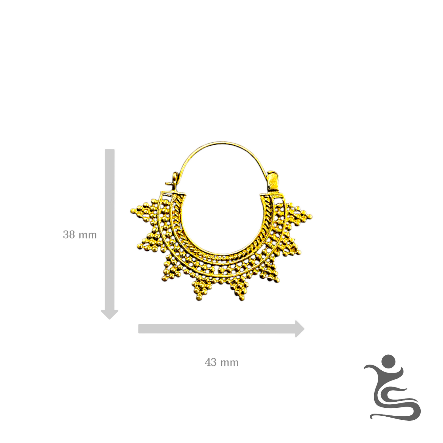 Beaded Sunburst Hoop Earrings - IE 164