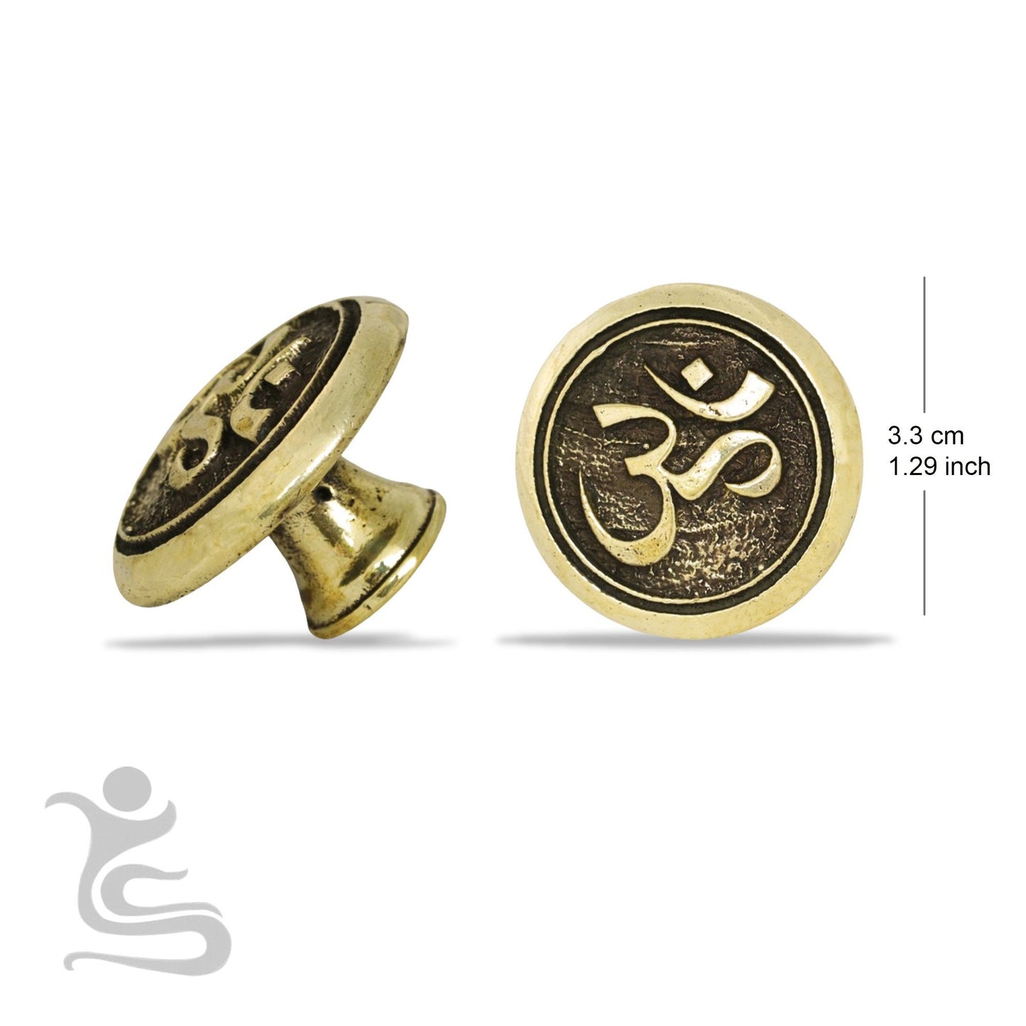 Barong, Ohm,and geometric intricated casted brass Knob