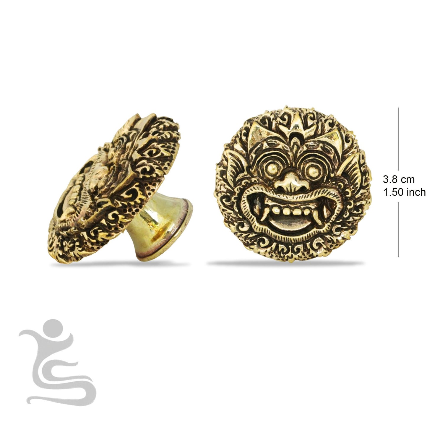 Barong, Ohm,and geometric intricated casted brass Knob