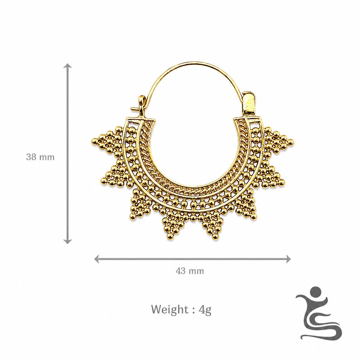 Beaded Sunburst Hoop Earrings - IE 164