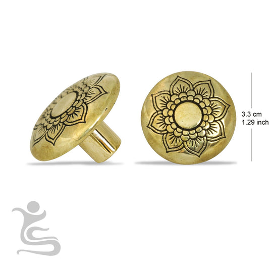 Barong, Ohm,and geometric intricated casted brass Knob