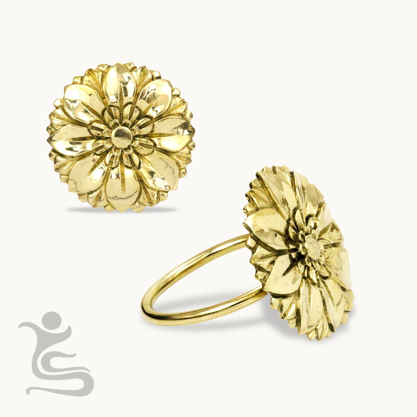 Bali and Roses Brass Napkin ring