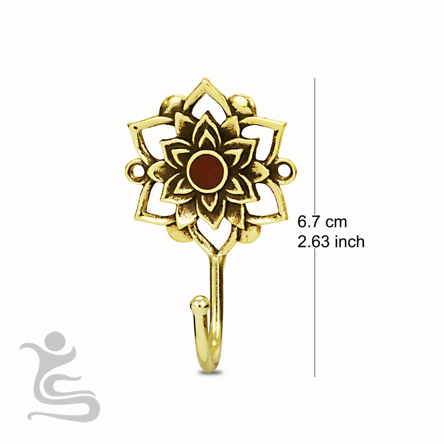 Mandala Brass Hook with inlays
