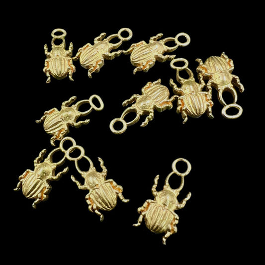10 pcs brass charm bugs