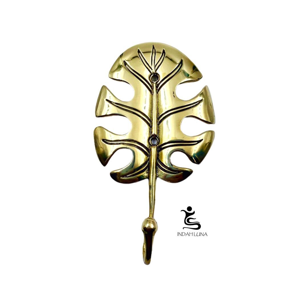 Leaf and Pineapple Brass Hook
