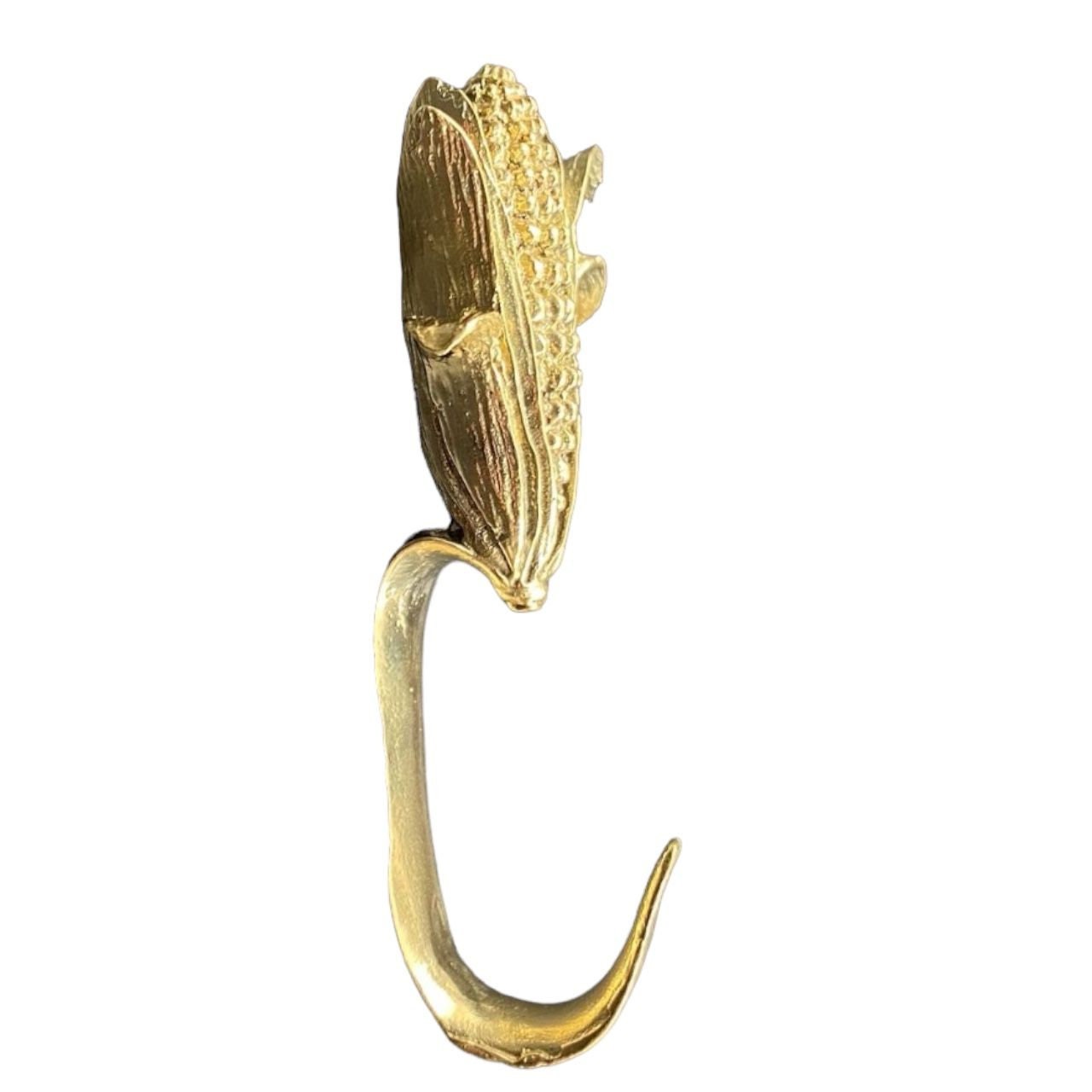 Leaf and Pineapple Brass Hook