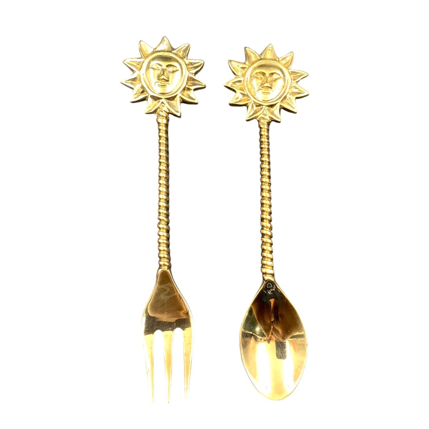 Decorative Brass Tea Spoon and Fork