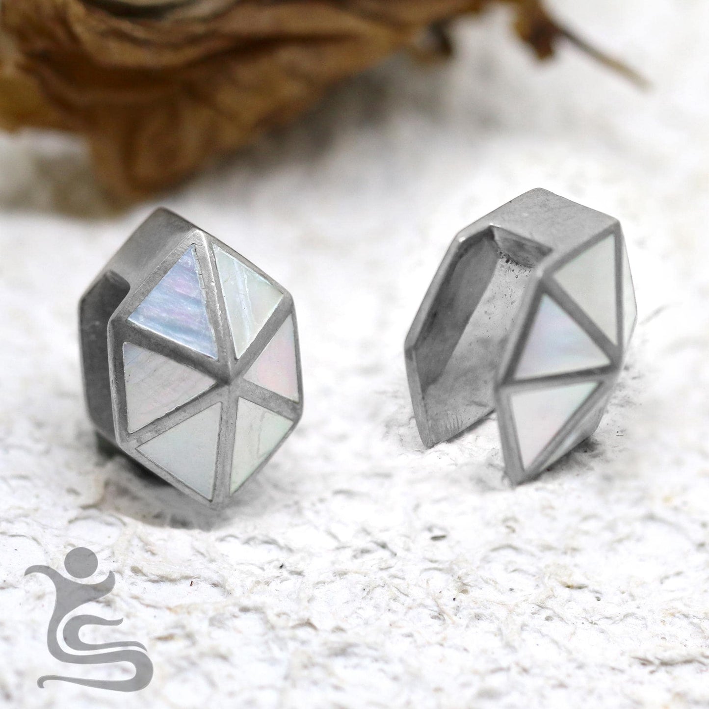 Ear Weights with mother of pearl inlayed code IW 019